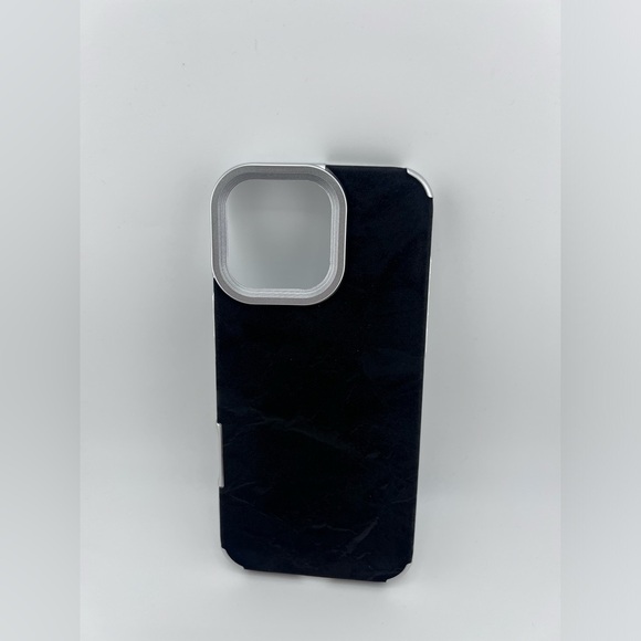 iPhone 16 Pro Max Case – Crushed Velvet Texture,Silver Frame,Luxe & Minimalist - Picture 5 of 6